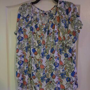 Loft XL Print Blouse Top Sleeveless Shirt XL